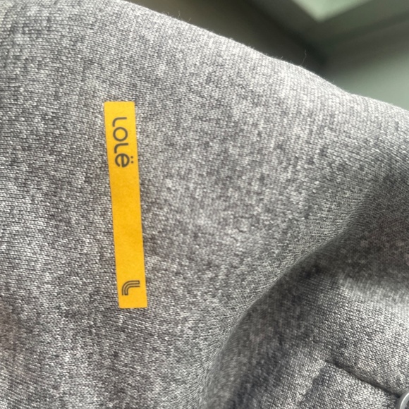 Lolë light grey hooded cardi-jackett with an asymmetrical front zipper size L - Picture 8 of 14